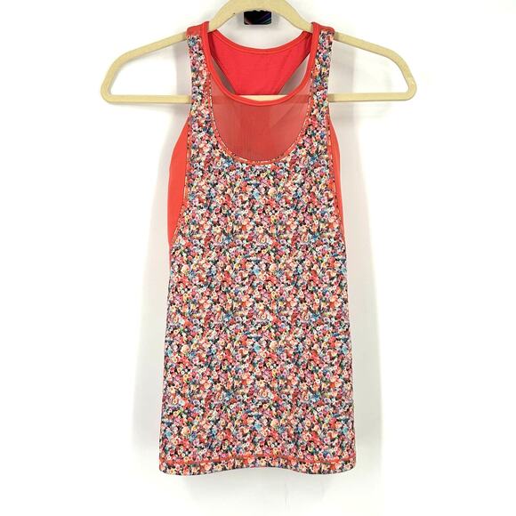 lululemon athletica Tops - Lululemon Mesh With Me Tank Top Prism Petal Atomic Red Size 4